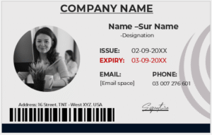 Black and White ID Card Template