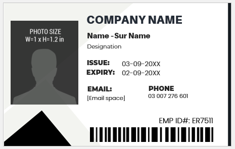 Black and White ID Card Template