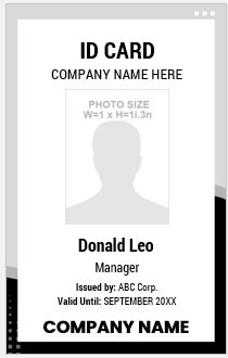 Black and White ID Card Template