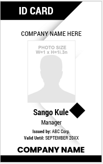 Black and White ID Card Template