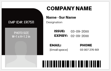 Black and White ID Card Template