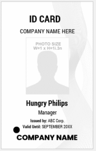 Black and White ID Card Template