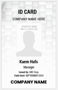 Black and White ID Card Template