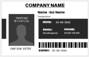 Black and White ID Card Template