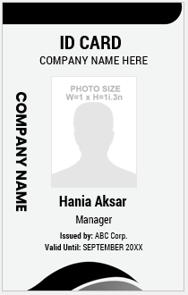 Black and White ID Card Template