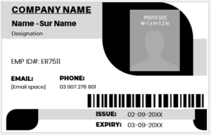 Black and White ID Card Template