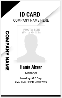 Black and White ID Card Template