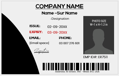 Black and White ID Card Template