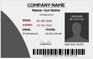 Black and White ID Card Template