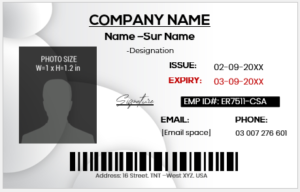 Black and White ID Card Template