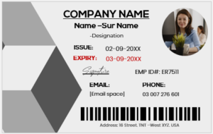 Black and White ID Card Template