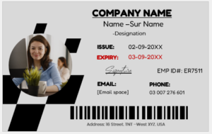 Black and White ID Card Template