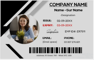 Black and White ID Card Template