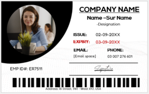 Black and White ID Card Template