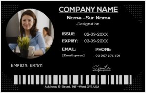 Black and White ID Card Template