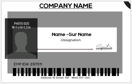 Black and White ID Card Template