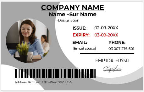 Black and White ID Card Template