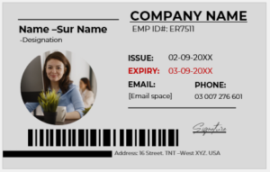 Black and White ID Card Template