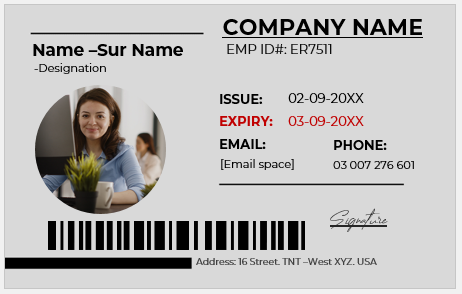 Black and White ID Card Template