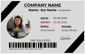 Black and White ID Card Template