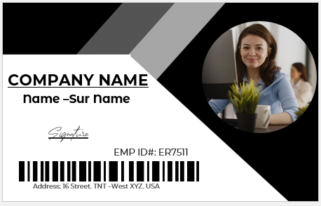 Black and White ID Card Template