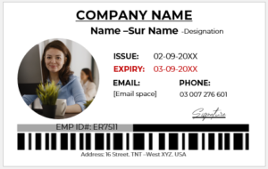 Black and White ID Card Template