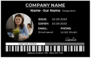 Black and White ID Card Template