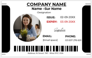 Black and White ID Card Template