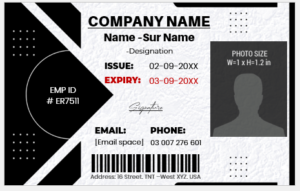 Black and White ID Card Template