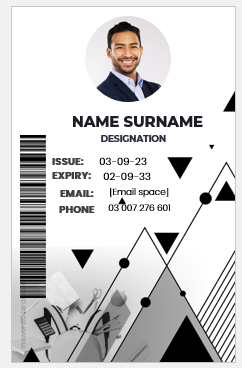 Black and white ID badge template