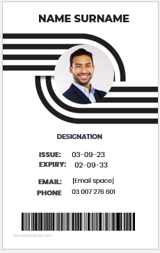 Black and white ID badge template