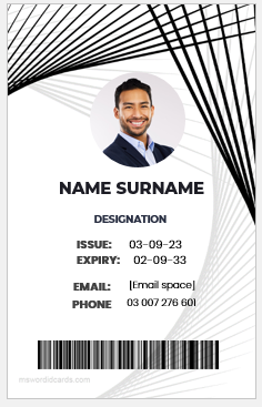 Black and white ID badge template