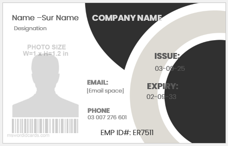 Black and White ID Card Template