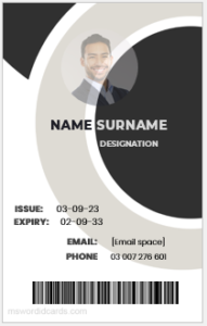 Black and White ID Card Template