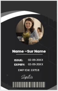 Black and White ID badge template