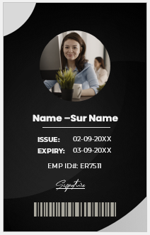 Black and White ID badge template