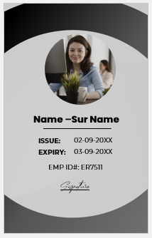 Black and White ID badge template