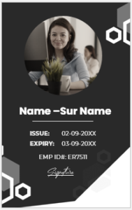 Black and White ID Badge Template