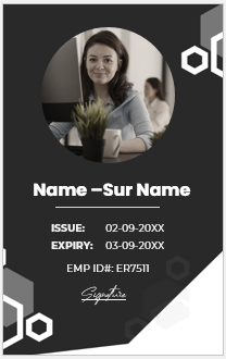 Black and White ID Badge Template