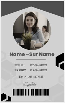 Black and White ID Badge Template