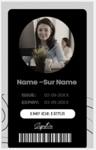 Black and White ID Badge Template