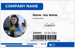 Blue and White ID Badge Template