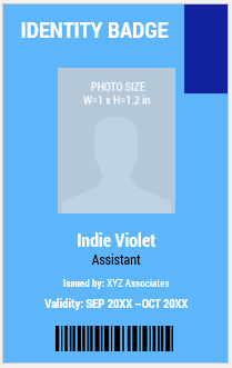 Blue and White ID Badge Template