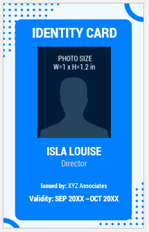 Blue and White ID Badge Template