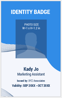 Blue and White ID Badge Template