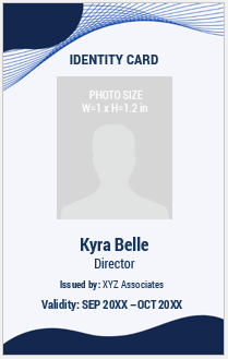 Blue and White ID Badge Template