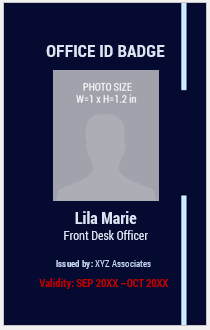 Blue and White ID Badge Template