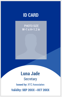 Blue and White ID Badge Template