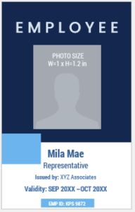 Blue and White ID Badge Template