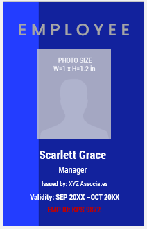 Blue and White ID Badge Template